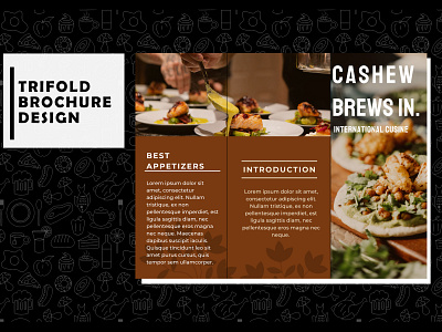 TRIFOLD RESTAURANT BROCHURE DESIGN 3d animation brand identity branding brochure flyer freelancer graphic design logo logo design motion graphics ui