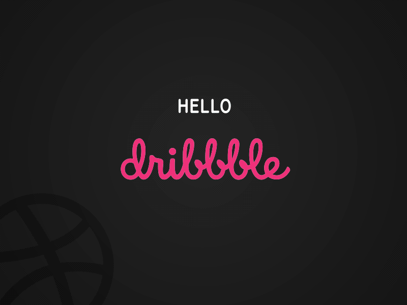 Hello Dribbble! animation debut dog dribbble first shot gif illustration invitation thanks