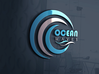 Ocean Waves 3d branding graphic design illustration logo logo design sa design