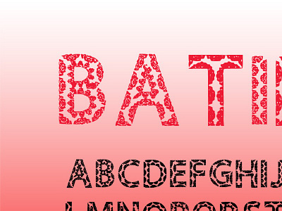 Batik Font With Indonesian Batik Ornaments alphabet art batik design floral font letter modern sign template typography vector