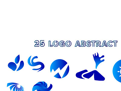 25 abstract logos in gradient blue