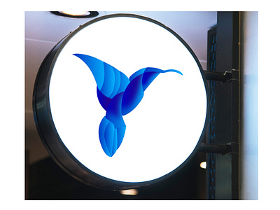 Bird logo design with gradient blue color