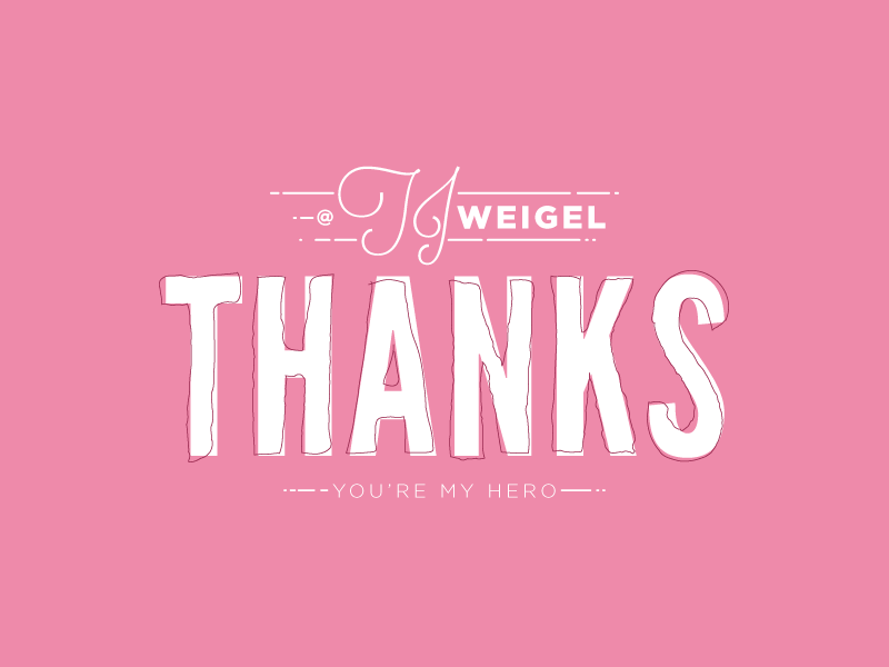 Thanks TJ debut gif pink thank you thanks typography