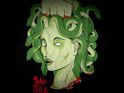 Medusa blood clothing illustration medusa streetwear tshirt tyrant