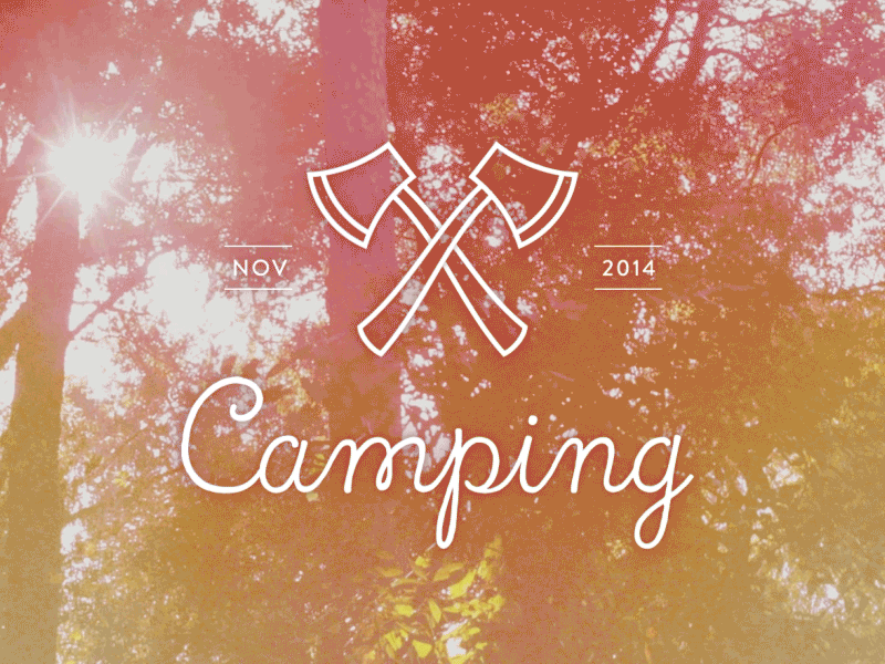 Camping animation axes camping design gif motion graphics titles trees typography wilderness