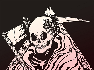 Reaper illustration iomxv reaper scythe skeleton skull