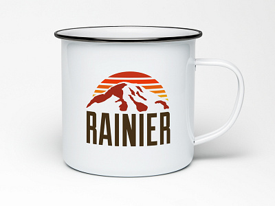 Mt. Rainier Camping Mug logo mountain mug outdoors