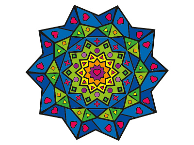 Mandela Star color plate colors design mandela