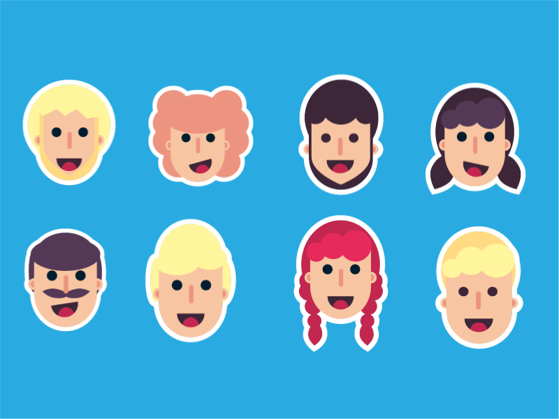 Head Stickers by Elly Vos on Dribbble