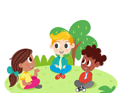 Illustration for children's book app flat illustration vector web