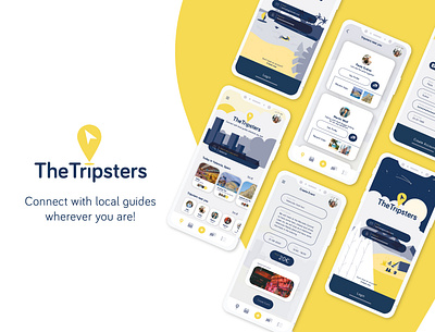 The Tripsters App app branding design flat icon illustration ui ux vector web