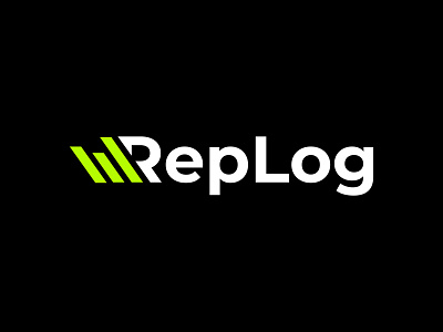 Logo for RepLog - a workout app design flat logo minimal vector