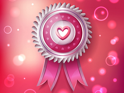 Valentine Day Pink Label advantage champion day greeting heart icon label love medal pink ribbon valentine