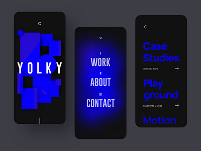 Portfolio draft about blue dark dark ui mobile playground portfolio projects shape elements typography ui work