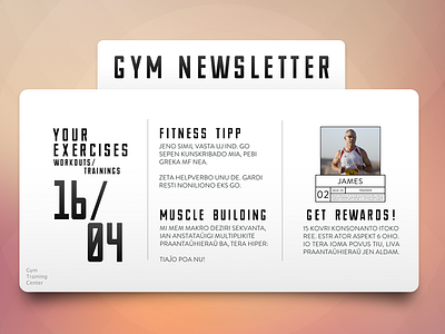 Get Rewards! gym newsletter simple ui