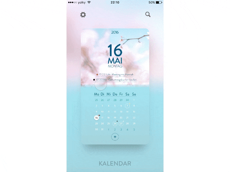 Kalendar swipe calendar gif swipe