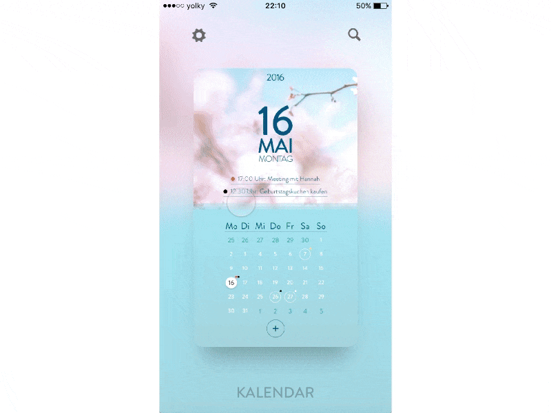 Kalendar swipe