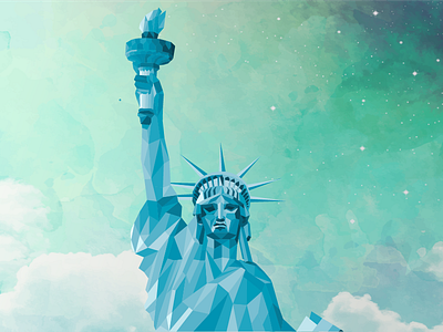 Statue of Liberty 2d goddess illustration liberty low poly polygons sky statue statue of liberty