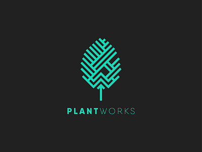 PlantWorks leaf logo nature