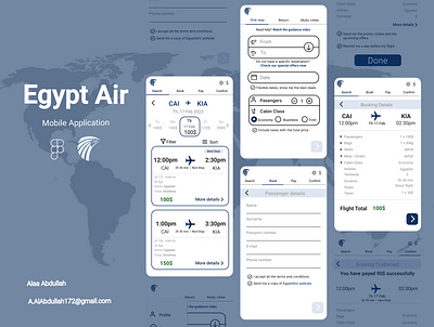 Online Booking App Design airline app application case study egypt air flight booking graphic design mobile app ui user interface