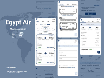 Online Booking App Design airline app application case study egypt air flight booking graphic design mobile app ui user interface