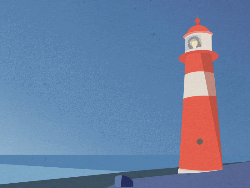 Lifehouse animation bulb design gif gradient graphic illustration illustrator light lighthouse sea vector