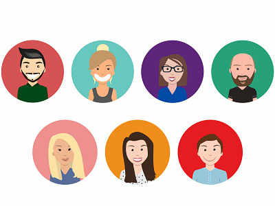 Some avatars I created for our creative team in work animation avatar characterdesign characters create creative design graphic graphic art graphic artists graphicdesign graphics illustration illustrator people team vector