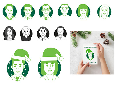 Avatars I created for some Christmas cards for one of our client