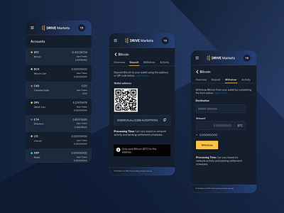 Cryptocurrency Exchange - Mobile Views app crypto crypto wallet cryptocurrency ui ux web