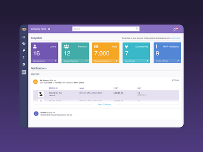 Data Exchange (Supply Chain + Retail) - Dashboard dashboard dashboard design data data transformation supply chain ui ux website