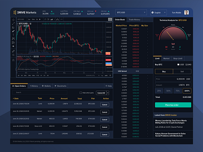 DRIVE Markets - Trading View app crypto cryptocurrency design ui ux web