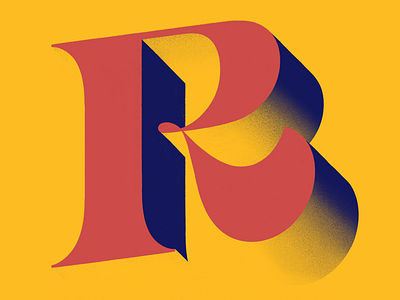 Letter R 3d type custom type design hand lettering ipad lettering letter r lettering shadow type sketch type