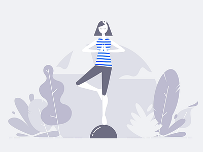Empty States Illustration & Animation blue brand branding calm character clean design empty state illustration interface nature simple ui ux vector web design yoga