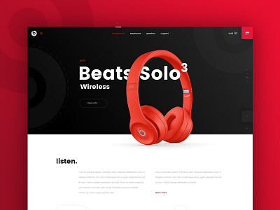 Beats Concept black design graphic design headphones interface modern modular red ui ux web web design