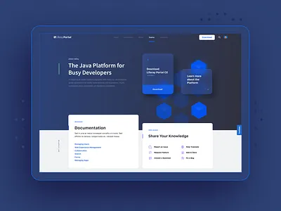 Liferay Dev Site blue brand branding clean design developer digital interface liferay modern modular simple software typography ui ux web web design