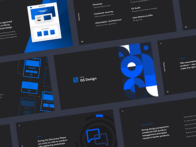 Design Consultancy Deck black blue brand branding clean deck design modern modular presentation simple swiss ui ux web web design