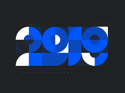 A Great Year 2019 annual black blue brand design geometric graphic liferay modern modular number report shape swiss trend typography ui ux year