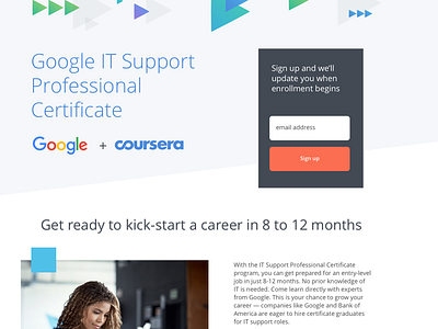 Google + Coursera coursera diagonal education google open sans triangles
