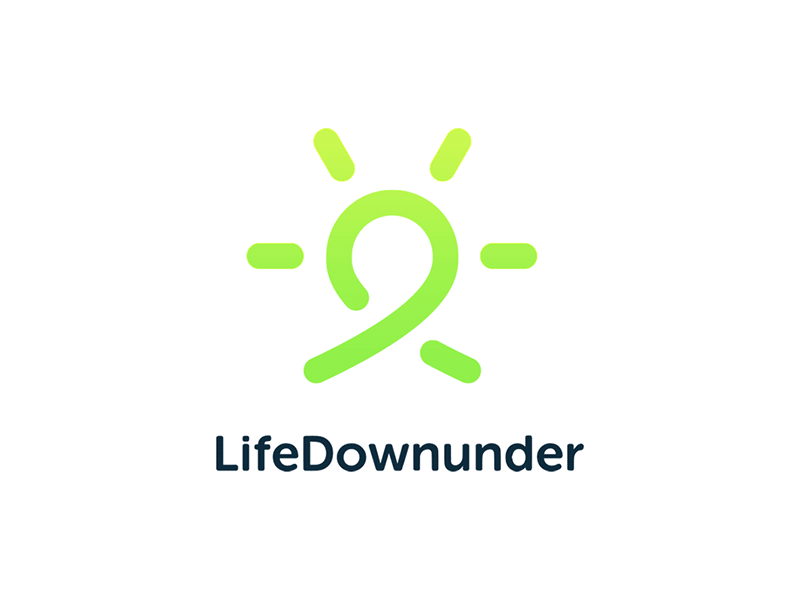 Life Downunder Logo animation branding health infinity lifestyle logo logodesign motion sun wellness