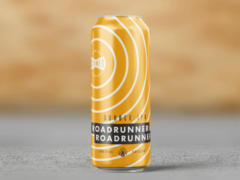 Roadrunner Roadrunner Can animated beer brewery can design gif minimal mockup packaging pattern