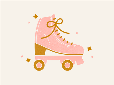 Later Sk8ter digital illustration disco illustration retro skates sparkle