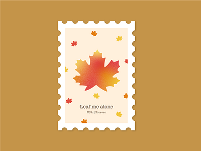 Leaf me alone branding digital illustration fall illustration leaf stamp