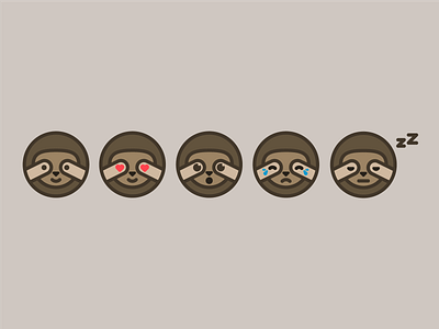 Sloth Emojis 2d animal digital illustration dribbleweeklywarmup emoji emojis icon illustration sloth vectors