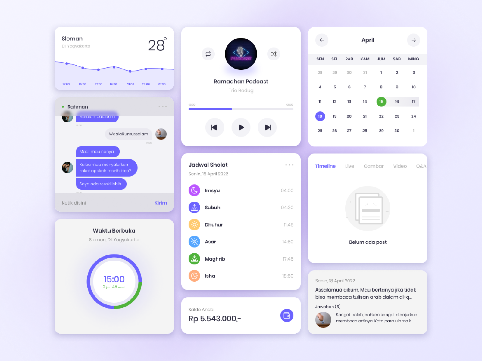 Ramadhan Mobile App Widgets by Skyshi Studio on Dribbble