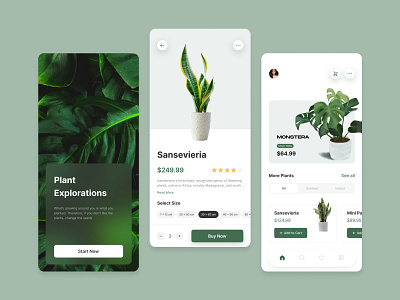 Plant Explorations App UI Design design green mobile app nature plant ui ui design ui designer user experience user interface ux ux design