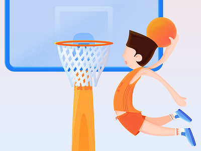 Takeoff basketball bule dunk illustration shoot yellow