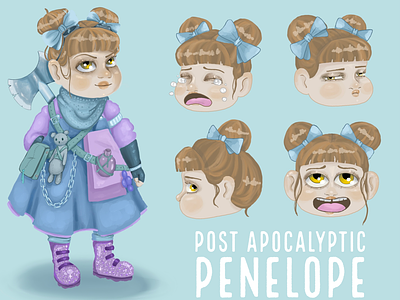 Post Apocalyptic Penelope character design design digital illustation graphic design illustration