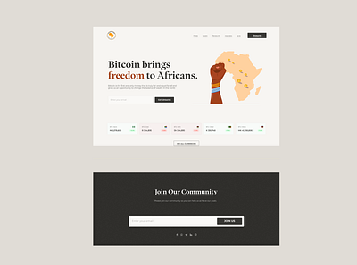 african bitcoiners landing page design ui ux