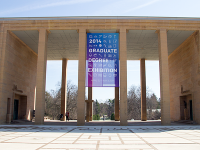 2014 Graduate Degree Exhibition Banner art art museum banner cranbrook gradient icons installation outdoors