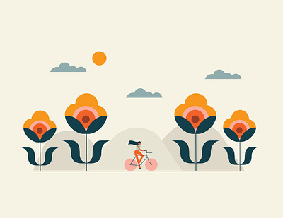 Happy Earth Day! Bloom cycling earthday graphic illustration